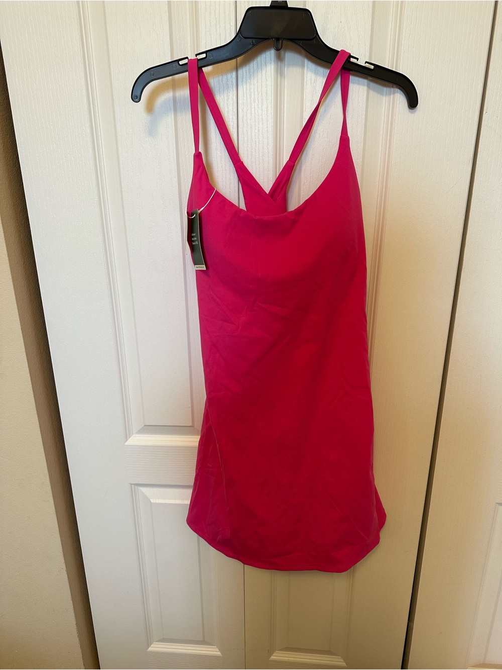 HALARA Fuchsia Mini Dress with Crisscross Back Straps